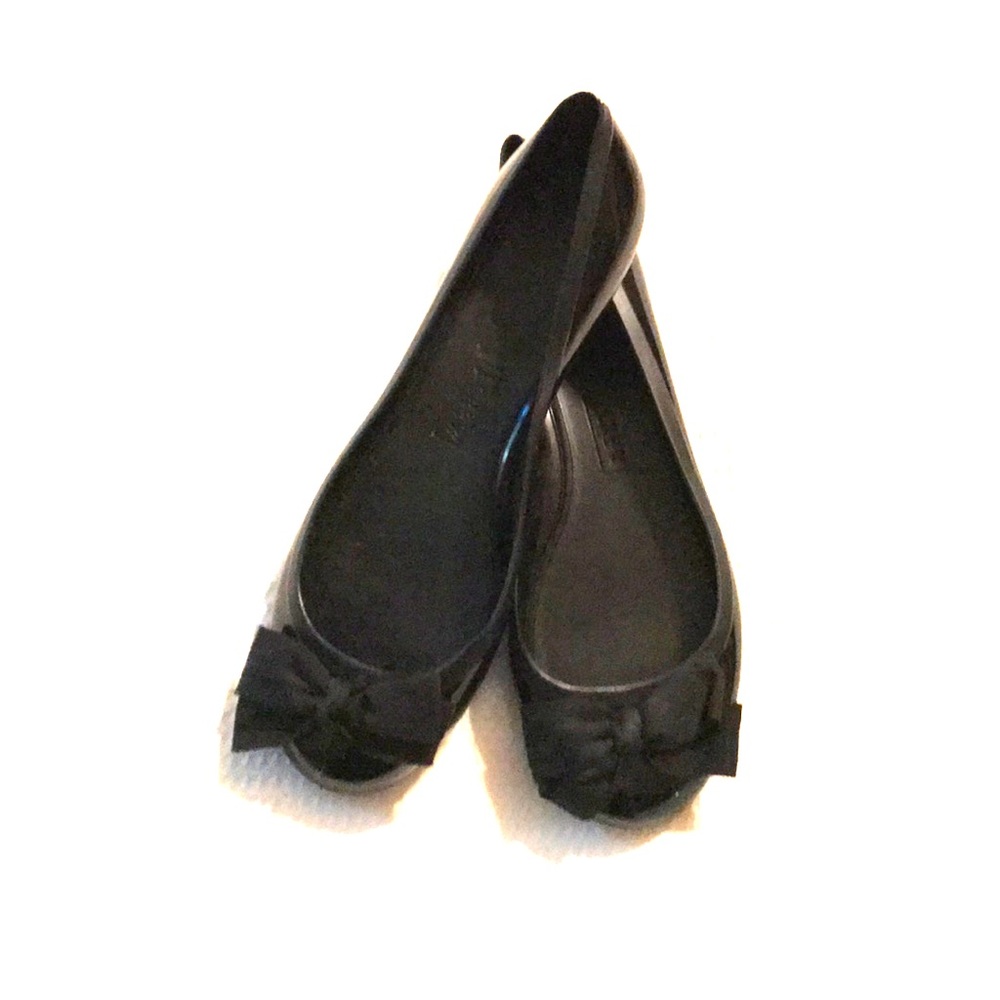 J Crew Black Bow Jelly flats size 8❤️